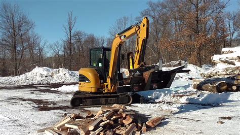 firewood processor for mini excavator|Halverson Firewood Processor on a Mini.